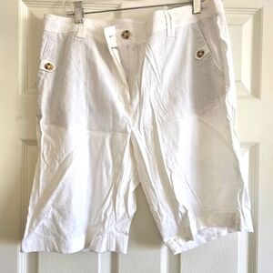 J Jill linen shorts. White. Size 12. New with tags